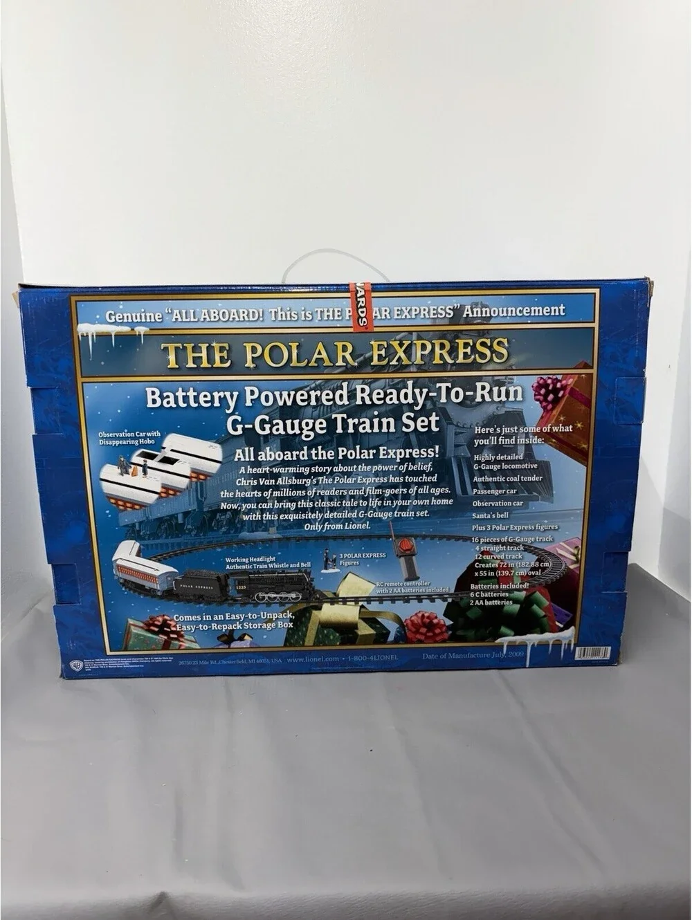 Vtg - LIONEL Polar Express Battery Power G-Gauge Train Set 7-11176 2009  Lights